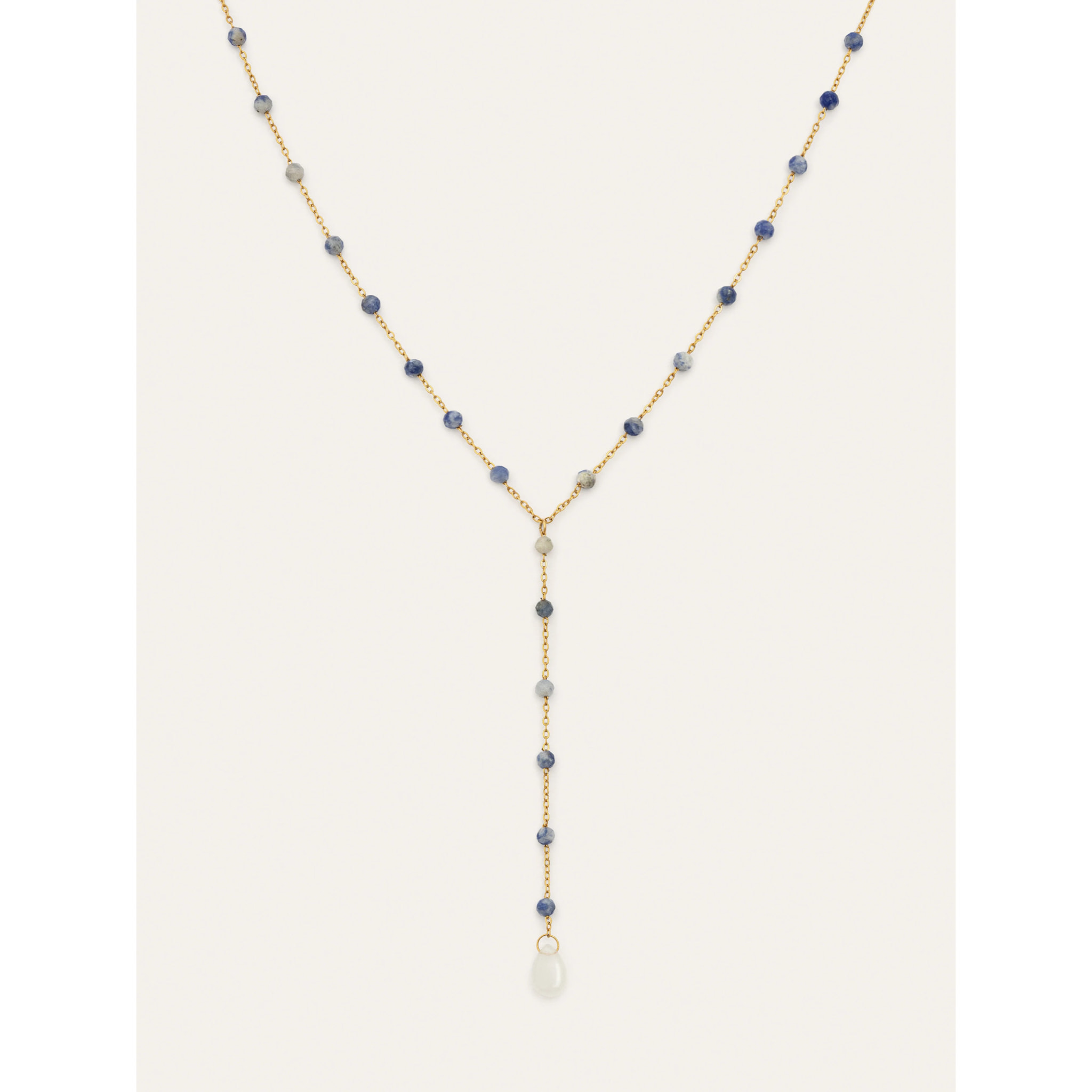 Collana Y Cianita Stones Acciao Placcato Oro