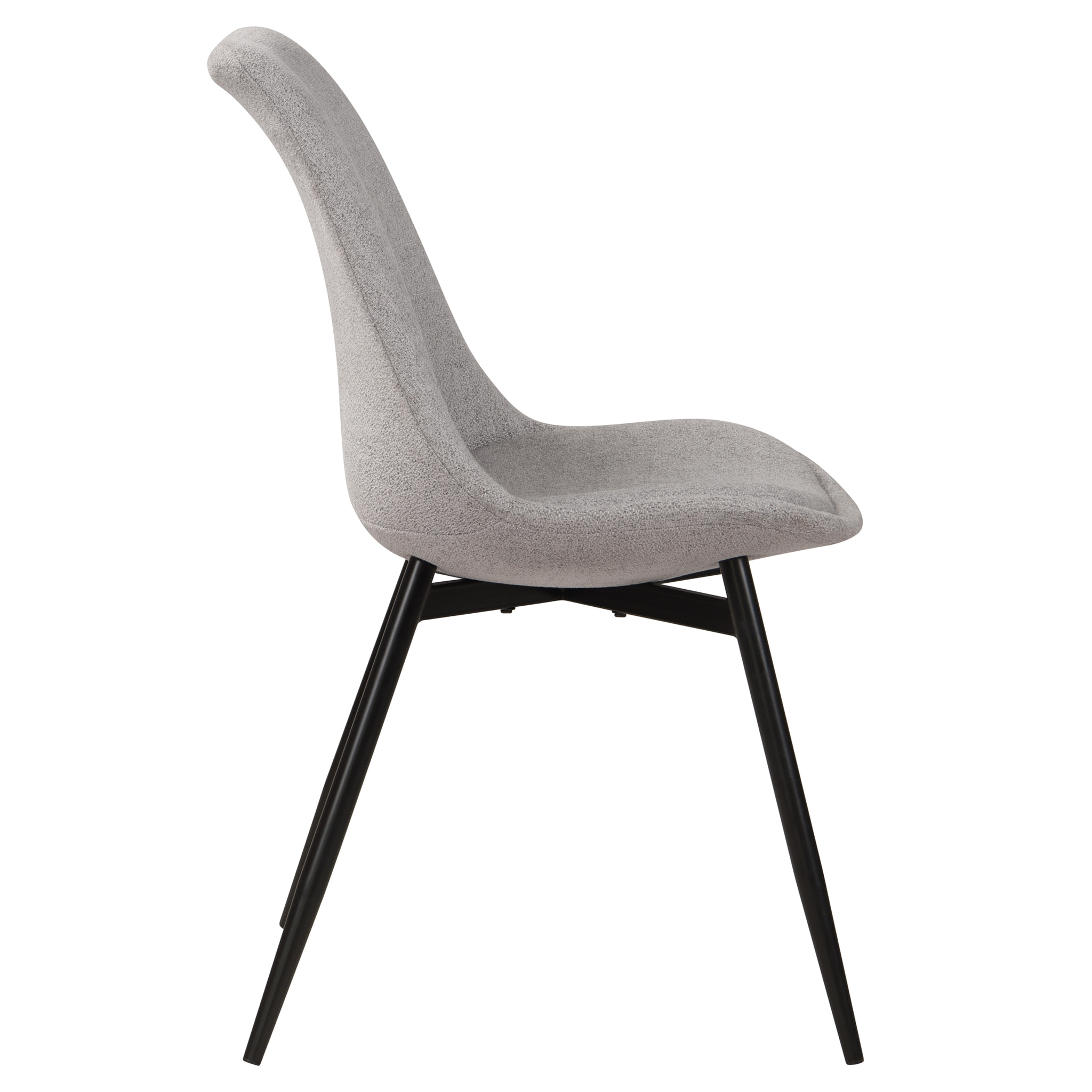 Lot de 2 chaises en tissu gris clair chiné et pieds en métal - Filipi