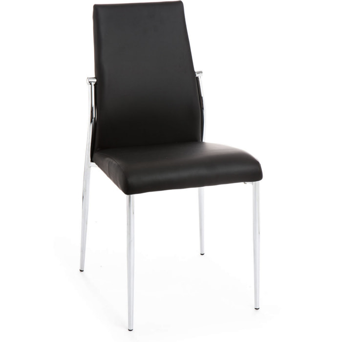 Tomasucci Lot de 4 CHAISES MARGO' BLACK Noir