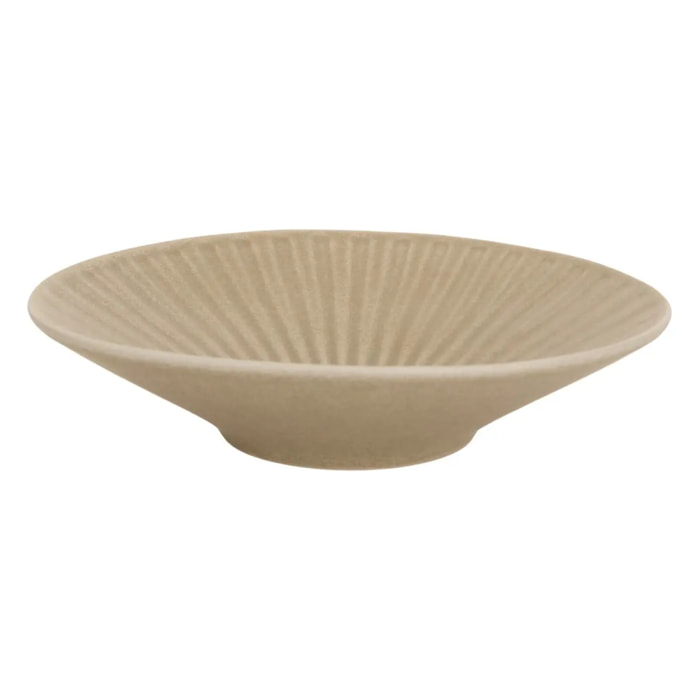 Lot de 4 Assiette creuse Nyero ronde D.21cm beige