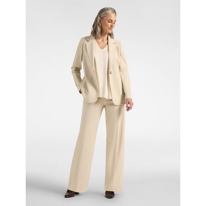 Elena Mirò - Pantaloni dritti in misto viscosa - Beige