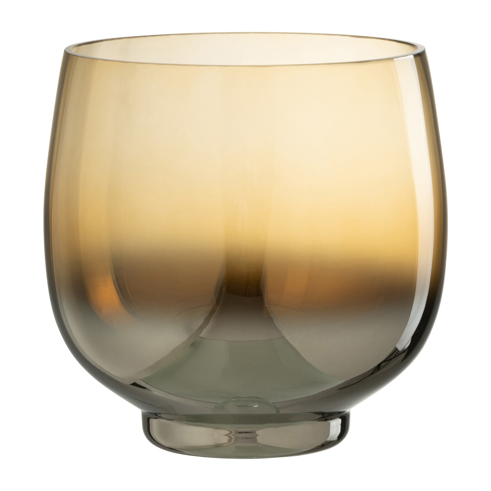 J-Line photophore Rond - verre - jaune/argent - large
