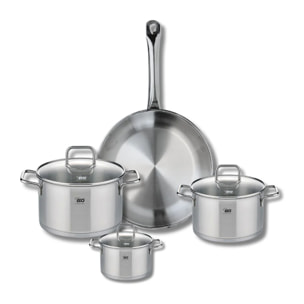 Ensemble de 1 Poêle de cuisson 28 cm et 3 faitouts 12, 16 et 20 cm Elo Profi Citrin