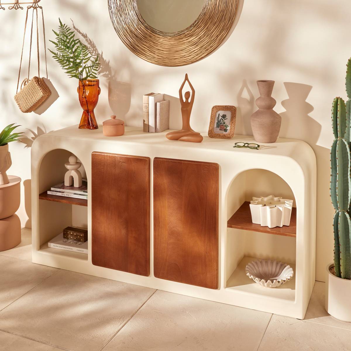 Buffet 2 portes 8 niveaux Sienna beige H85