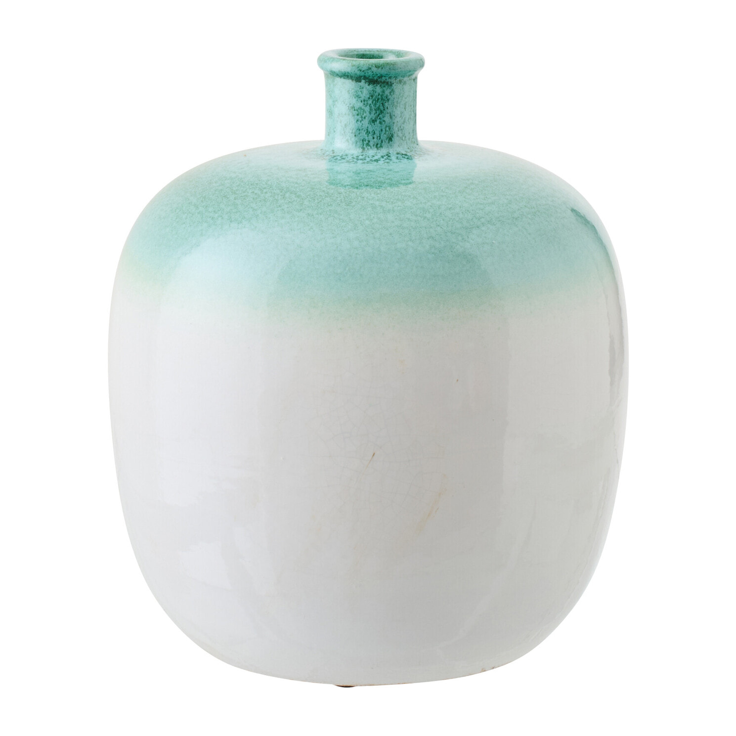 J-Line Vase - céramique - vert menthe/blanc