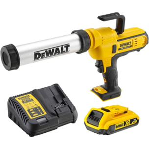 Pistolet à mastic XR 18V - Cartouche 300/400 ml - DEWALT - avec 1 batterie 18v 2.0 Ah - DCE571D1-QW