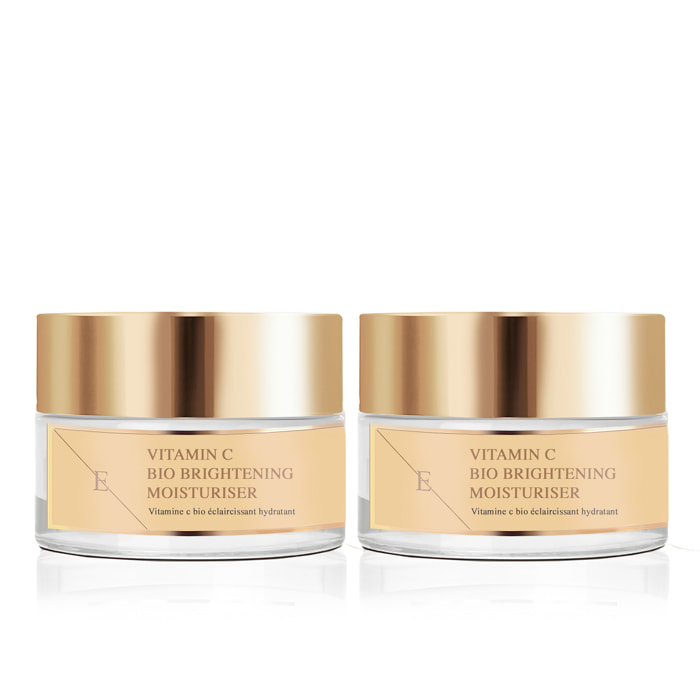 2 x crema hidratante iluminadora biológica con vitamina C