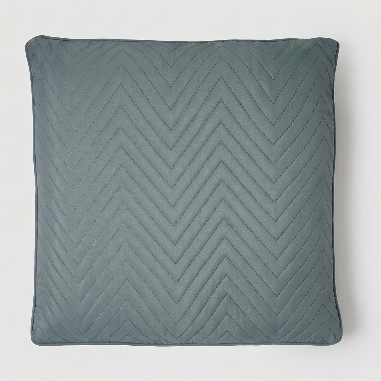 Cojín liso zig-zag verde francés