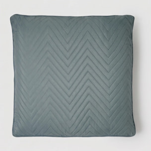 Cojín liso zig-zag verde francés
