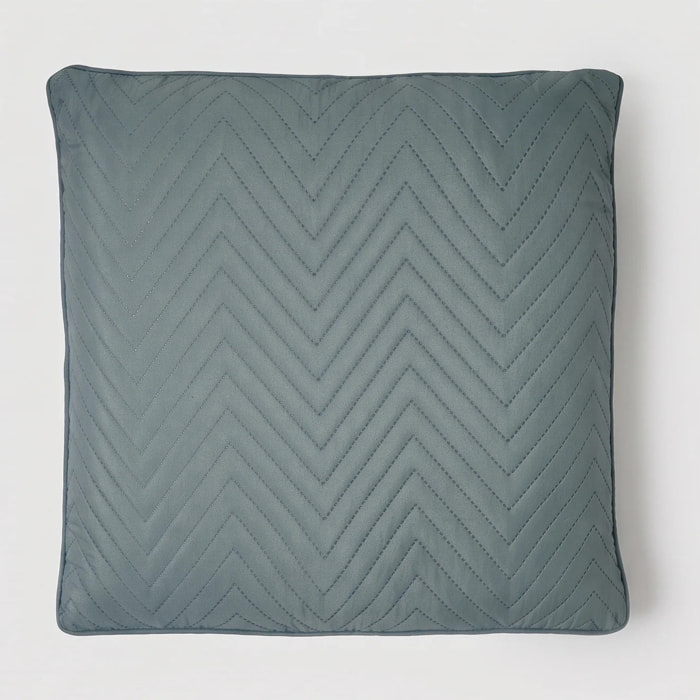 Cojín liso zig-zag verde francés