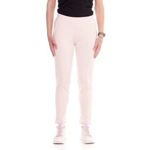 Pantalone donna dritto con piega in felpa Training