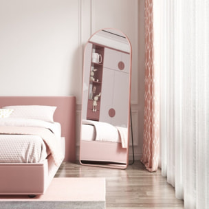 Specchio ad arco 50x160 cm da terra o parete con telaio oro rosa - Roanne