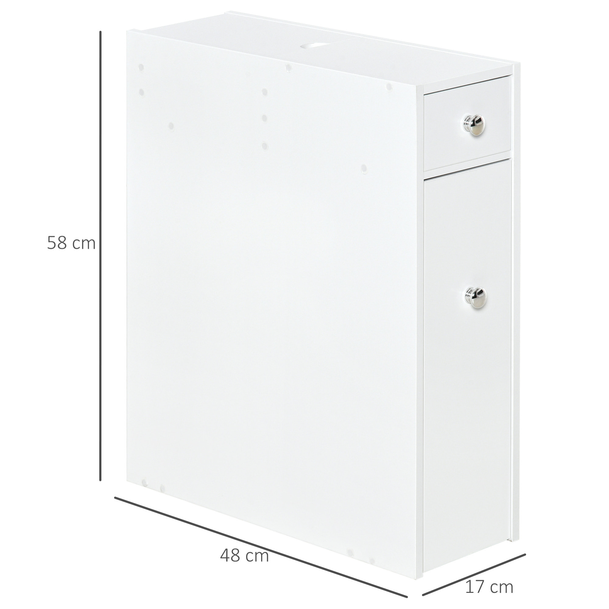 Support papier toilette - porte-papier toilette - armoire pour papier toilette - 2 tiroirs, coffre - MDF blanc