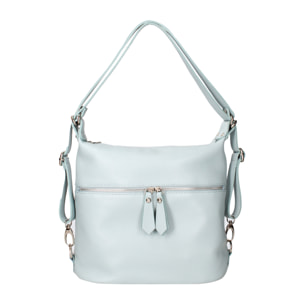 Borsa a spalla convertibile in zaino Bianca da donna In Vera pelle Made in Italy 30x26x9 cm