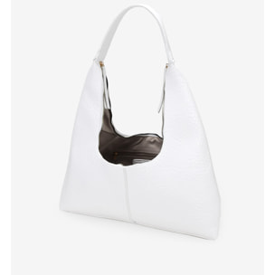 Bolso de hombro blanco con cremallera