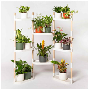 Estantería para plantas modular y personalizable ; color blanco; 8 bandejas