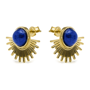 Pendientes de Lapislazuli Natural acabados en oro amarillo de 18K- Viwing