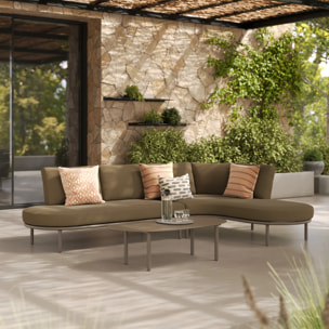 Salon de jardin 4 personnes en métal et tissu - Amaya