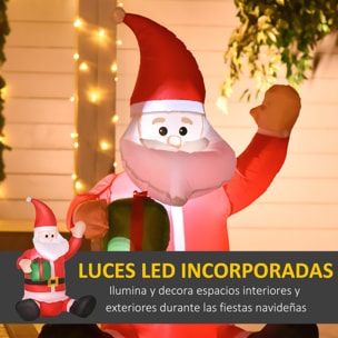 Santa Claus Hinchable Adorno Navideño con Luces LED Rojo