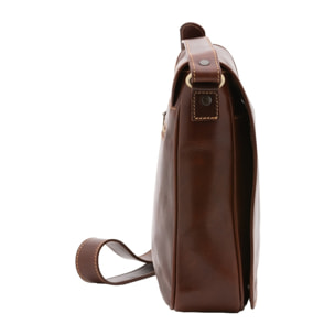 Borsa a tracolla da uomo in vera pelle - Modello False - Made in Italy - 29.0 x 28.0 x 9.0 cm