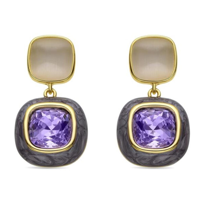 Pendientes Lux by Lux acabadoss en oro amarillo 18K