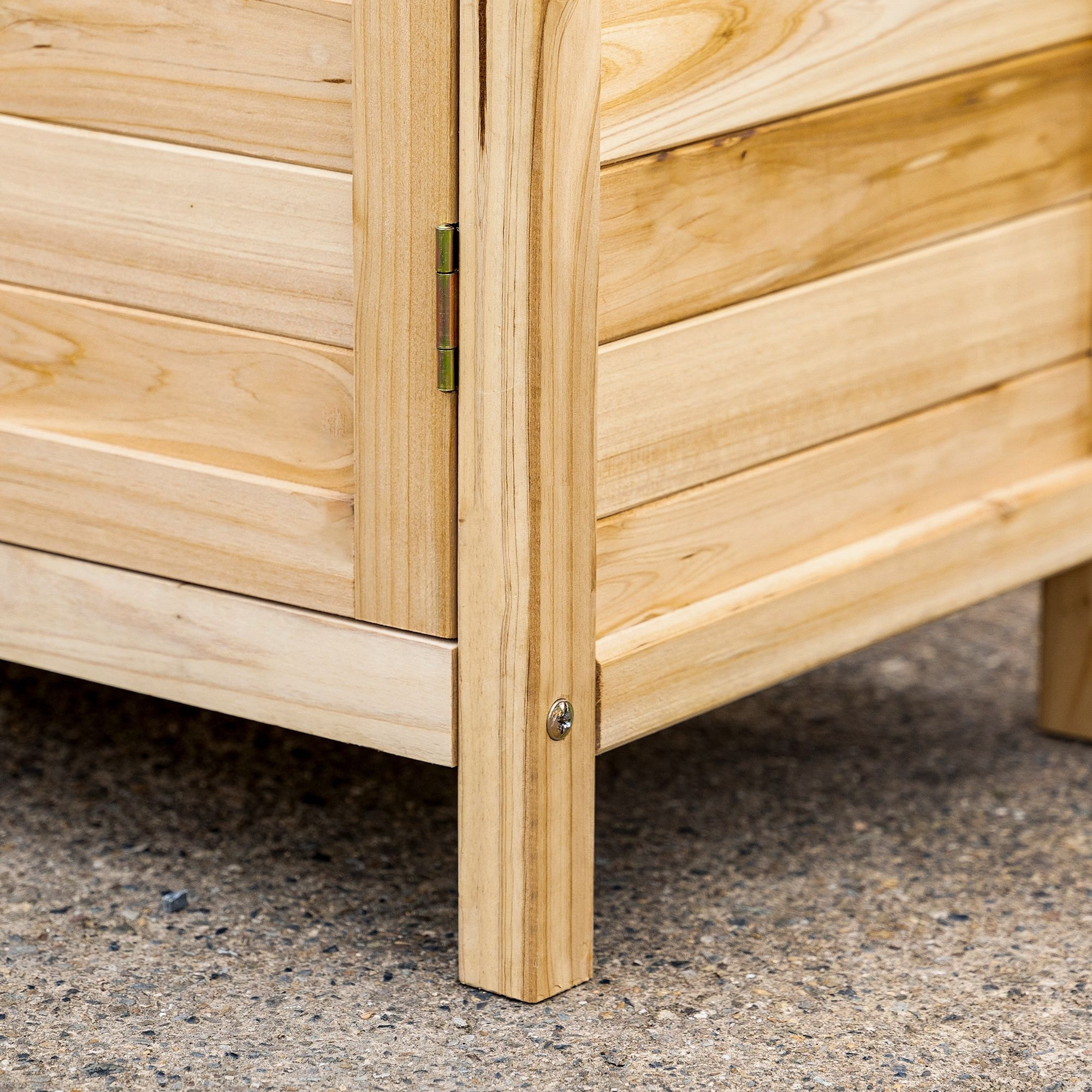 Armoire de jardin sur pied avec plateau - double porte, étagère - bois de sapin pré-huilé