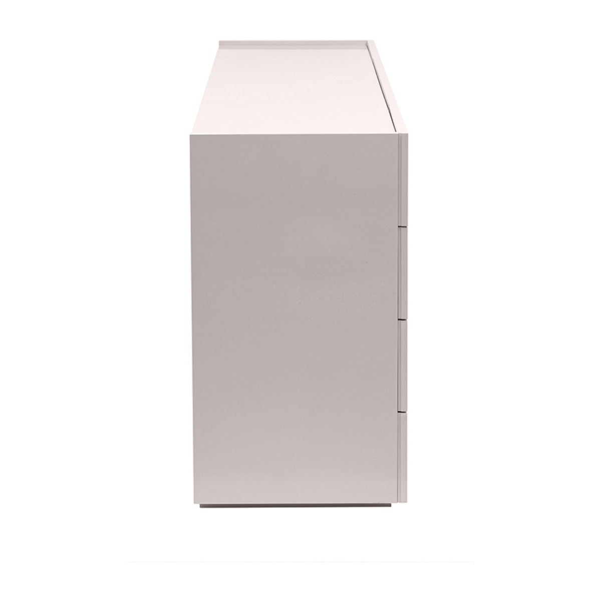 Buffet beige laqué brillant 3 portes 4 tiroirs L200 cm ISAURE