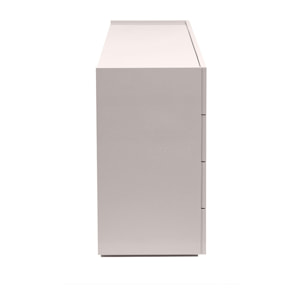 Buffet beige laqué brillant 3 portes 4 tiroirs L200 cm ISAURE