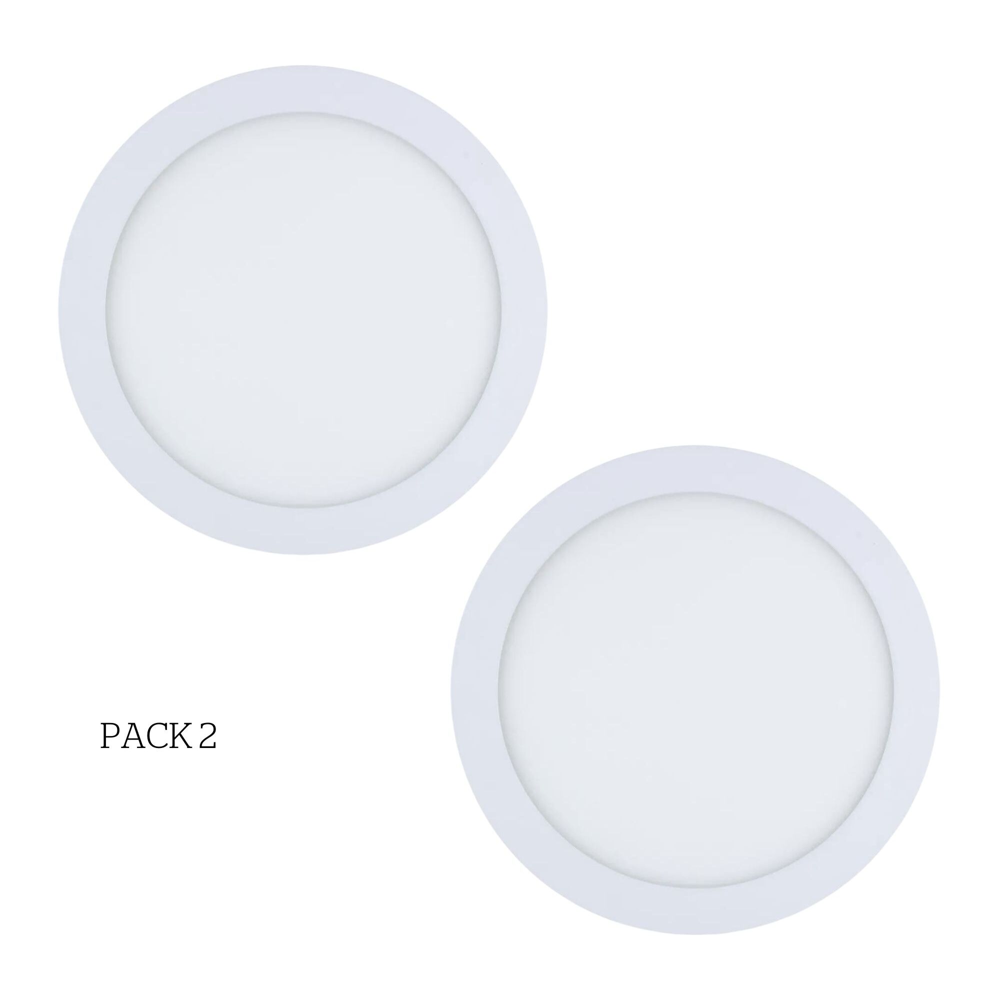 FORLIGHT Easy Circular - 2 Downlights con LED integrado 3000K para iluminar hacia abajo ON/OFF ø30cm Color Blanco