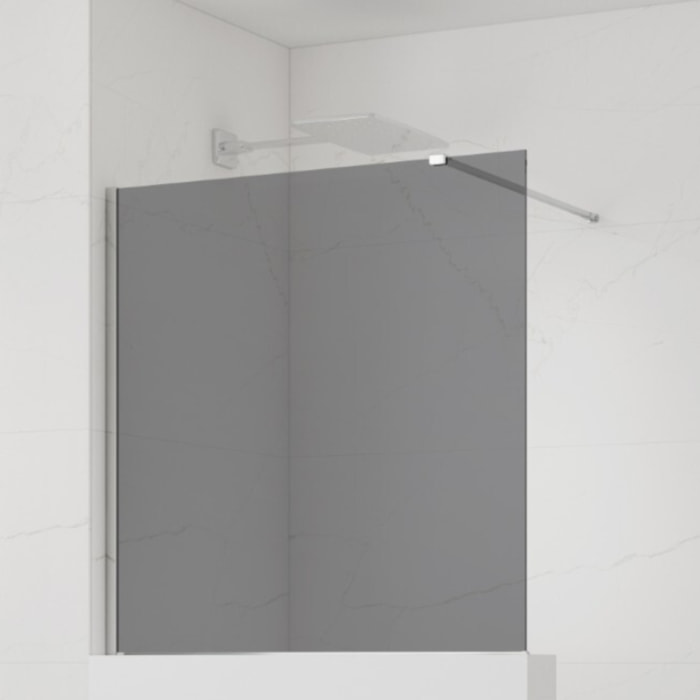120x100 cm Walk-In paroi de douche fixe à l'italienne + set d'installation + bras de montage 120 cm, chrome (SATBWIS120KSPR)