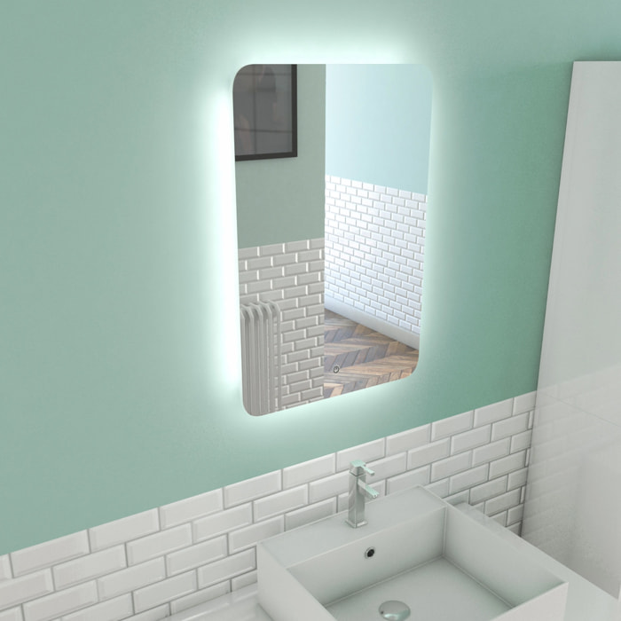 Miroir Led Silver Moon - Gris clair