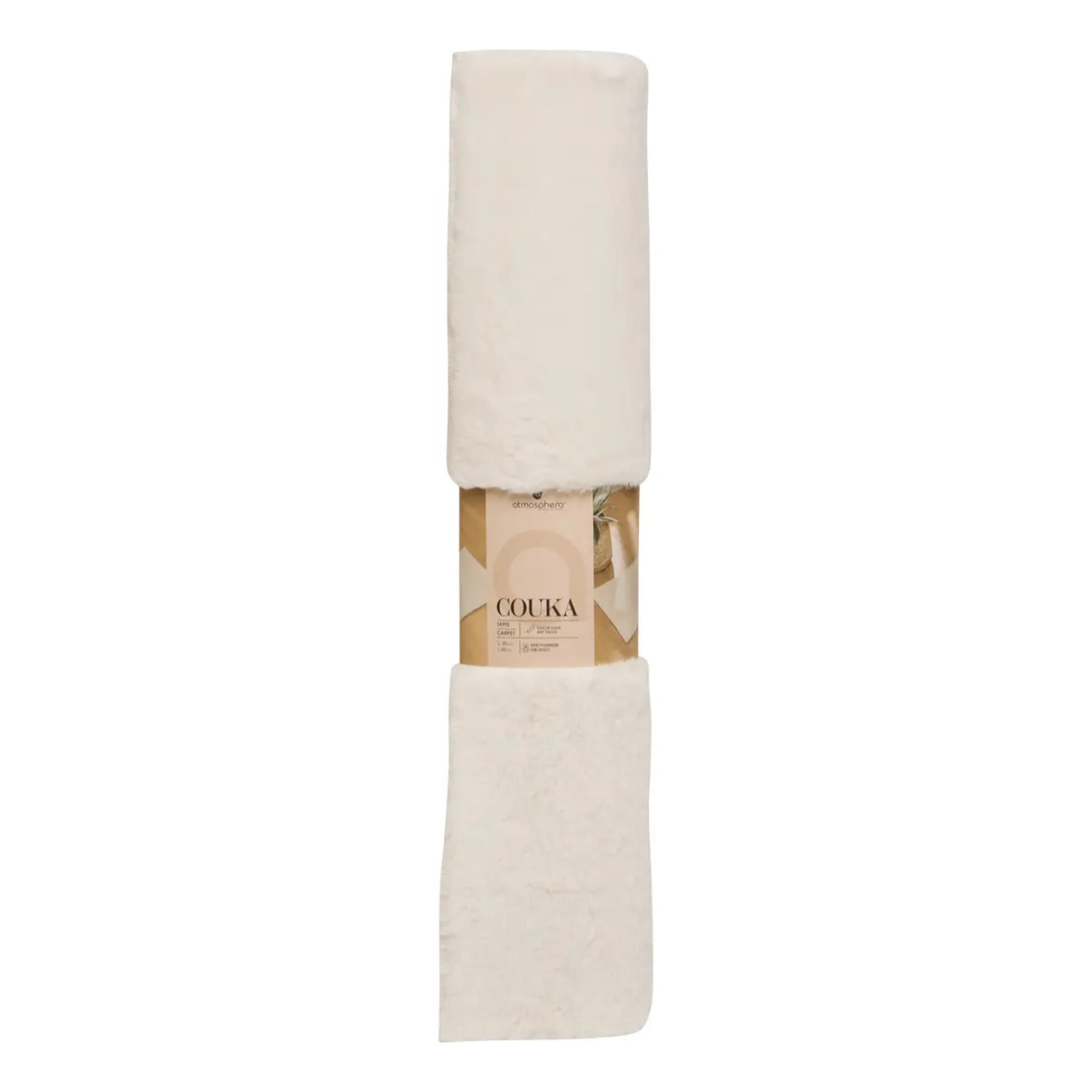 Tapis fausse fourrure Couka blanc 90x60cm