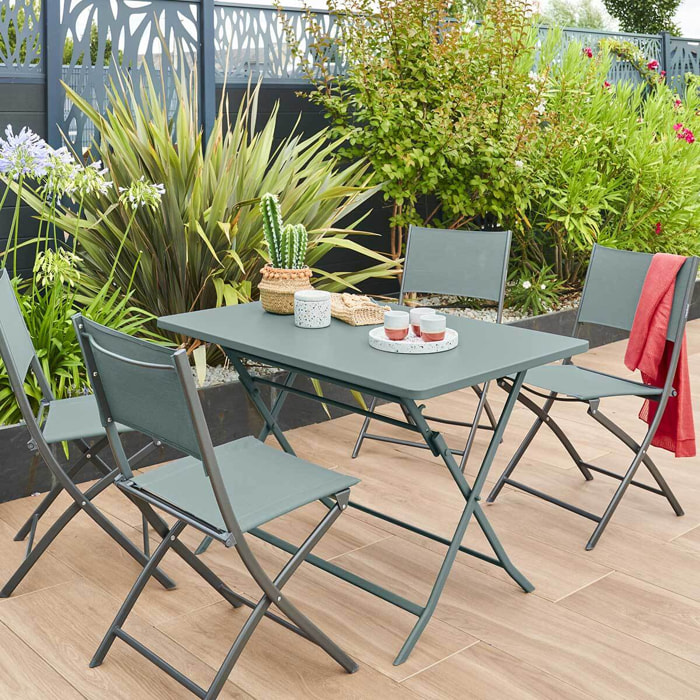 Table de jardin pliante rectangulaire Greensboro Vert jade