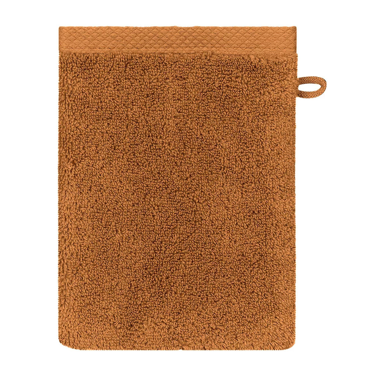 Gant de toilette pur coton 550 g/m² uni orange Elea rouille