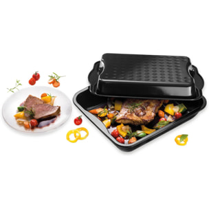 Plat à four avec couvercle en acier émaillé 42 x 34 cm Dr. Oetker Back-Idee Kreativ