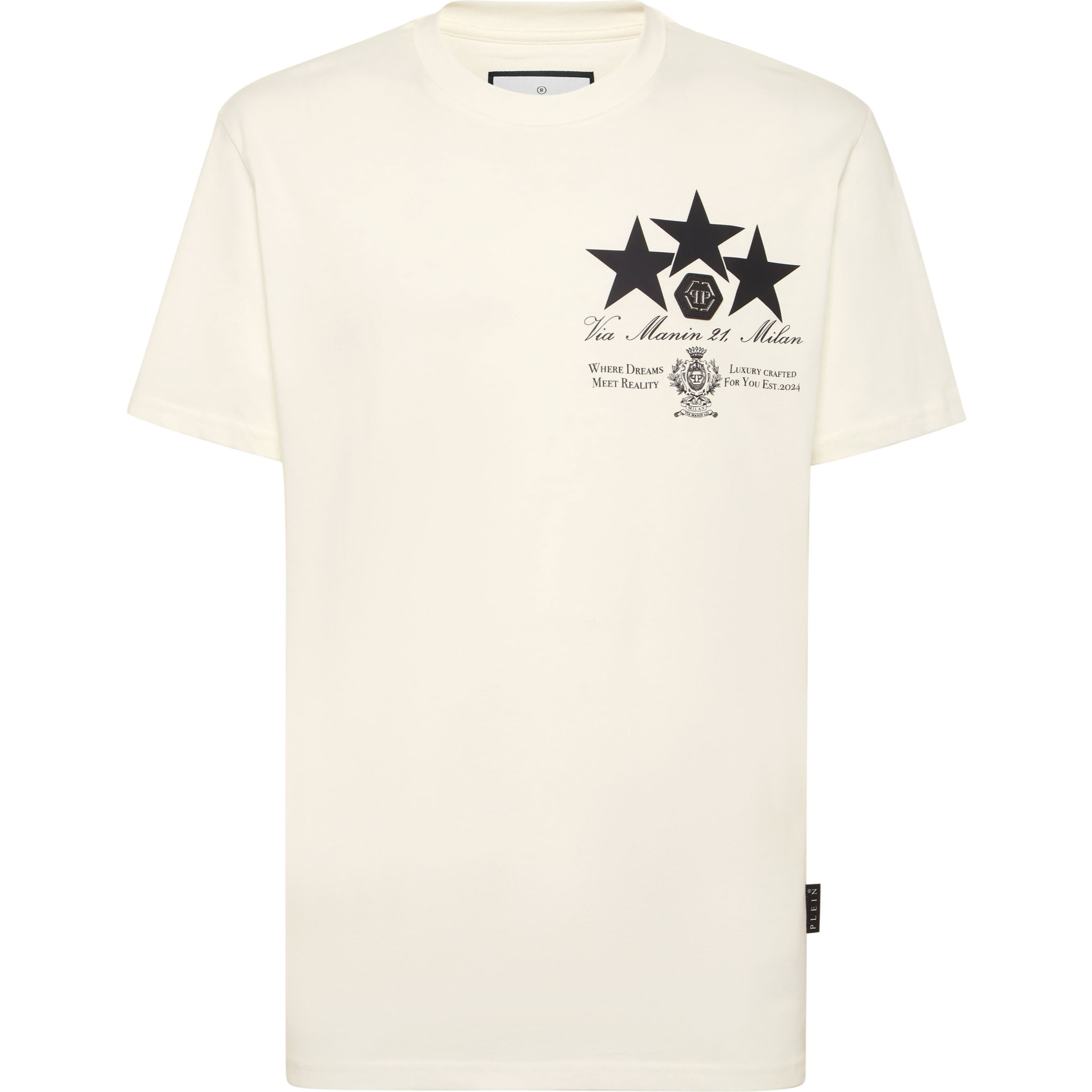 PHILIPP PLEIN Camiseta de cuello redondo y manga corta STARS