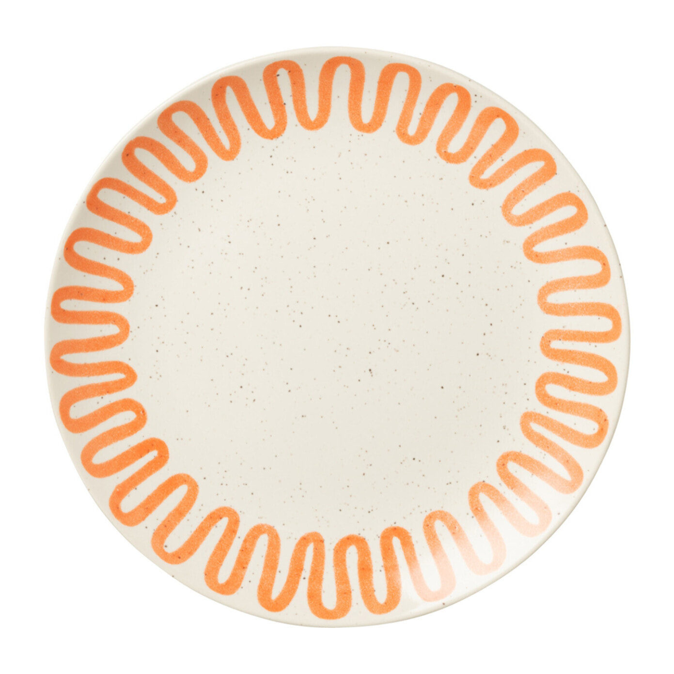 J-Line Assiette Courbe Porcelaine Orange Small