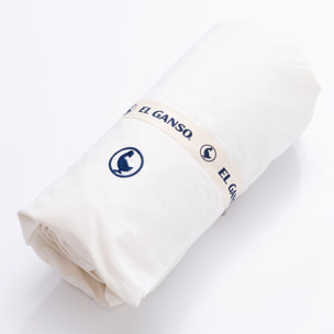 Sábana bajera 100% algodón 180tc color blanco logo bordado el ganso
