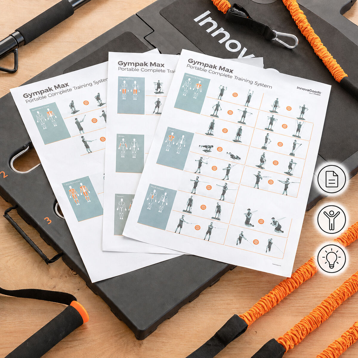 Sistema di Allenamento Integrale Portatile con Manuale per gli Esercizi Gympak Max InnovaGoods