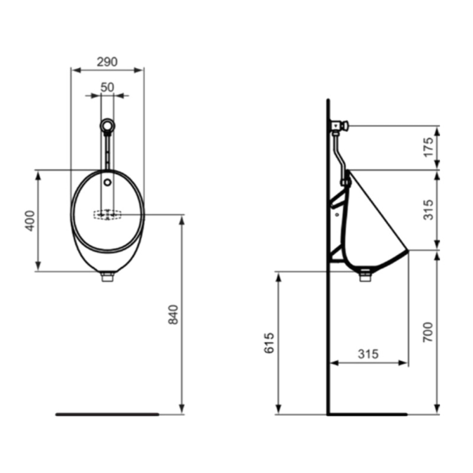 Pack urinoir mural Eurovit Rimless