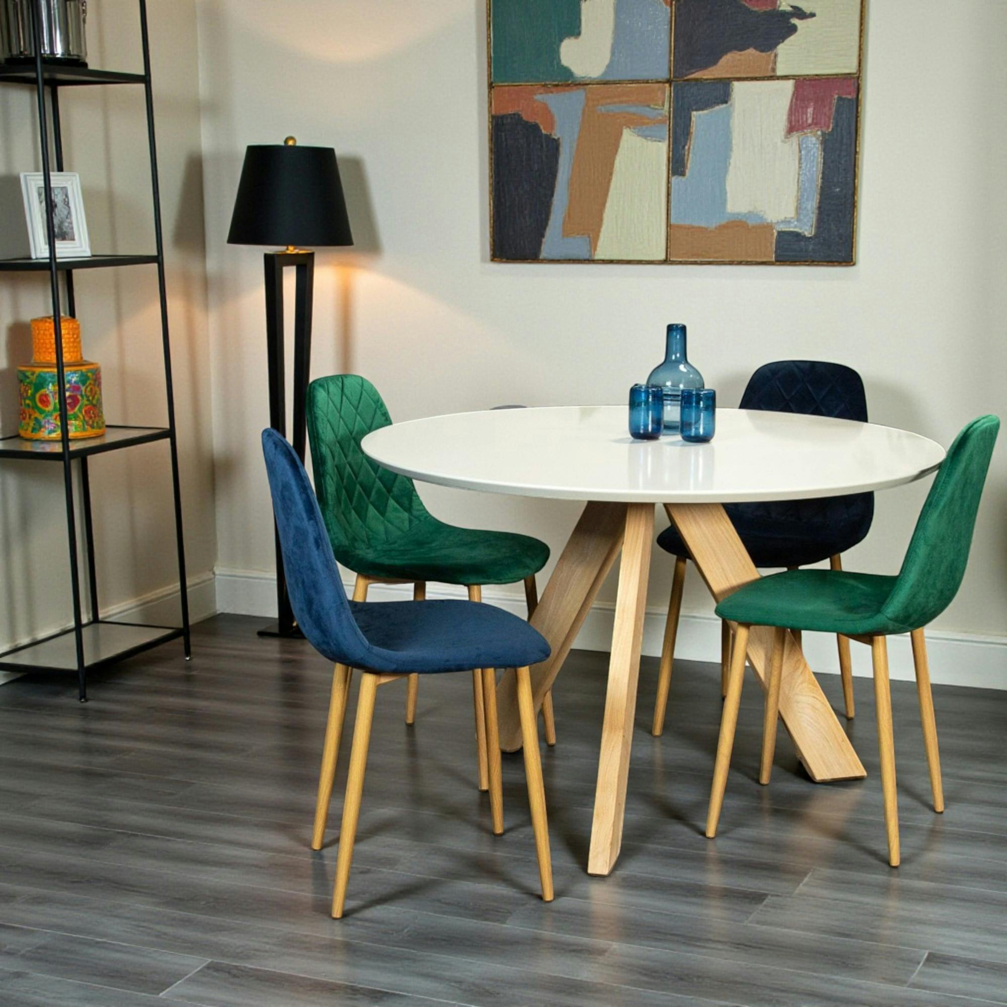 Chaise velours verte (lot de 2) HAWAI