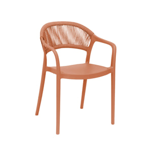 Chaise de jardin empilable avec effet corde (lot de 4) JOVIA
