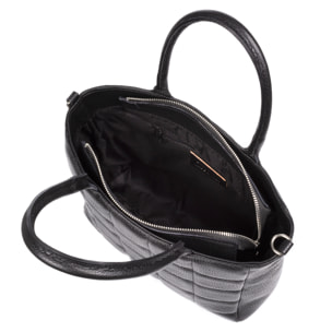 Albizzate borsa tote da donna. Pelle autentica finitura Dollaro trapuntata.