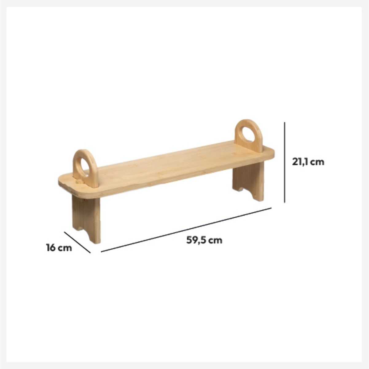 Étagère d'appoint 59x1 sur pieds Bambou