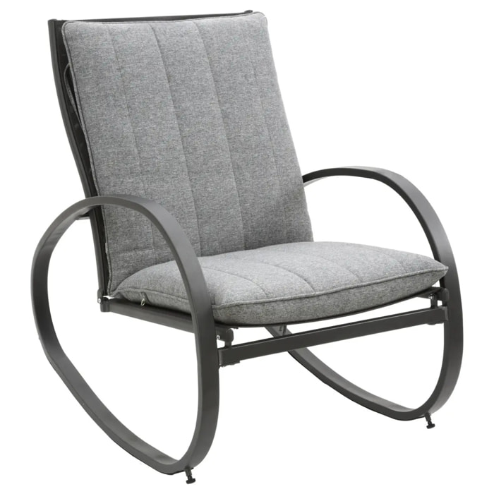 Fauteuil à bascule "Nevada" graphite en acier traité époxy
