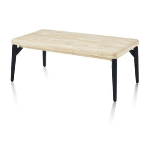 Mesa de centro elevable Padma Negro - Roble