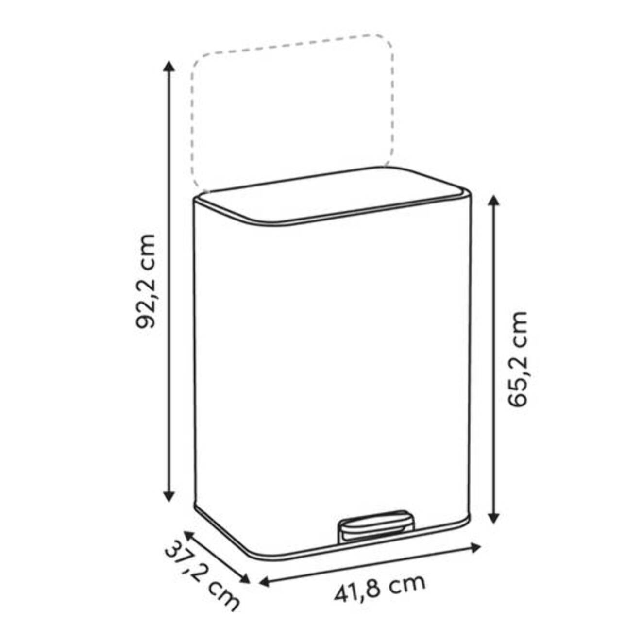 Poubelle rectangulaire à pédale Delta 50L vert