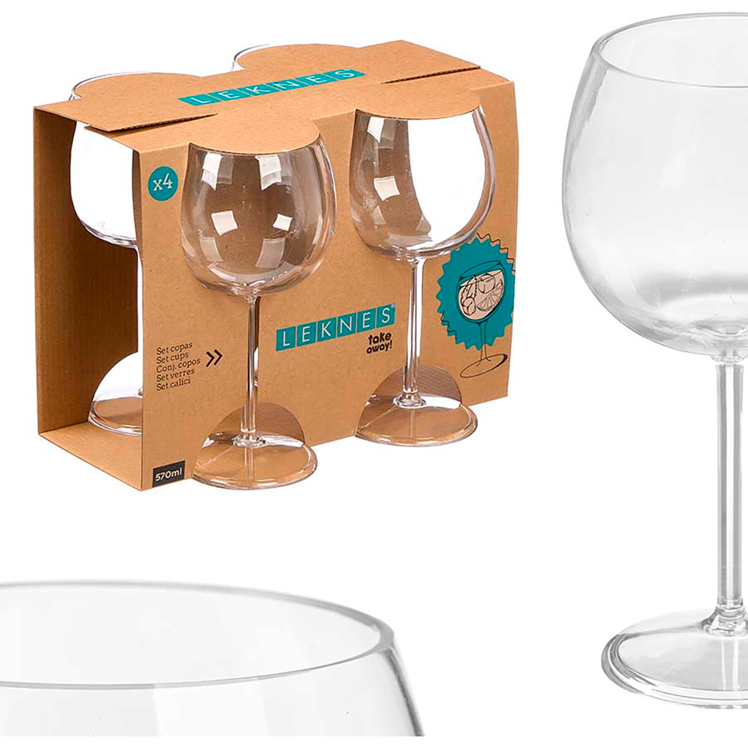 Set 4 copas cóctel de 570ml acrilico