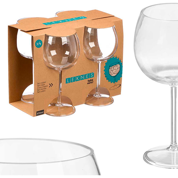 Set 4 copas cóctel de 570ml acrilico