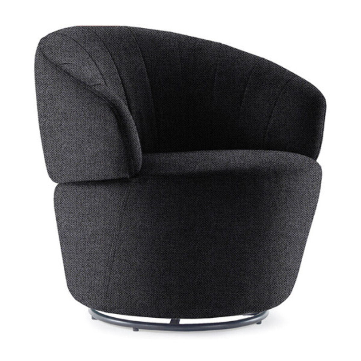 Fauteuil en tissu gris anthracite pivotant - ROMANE